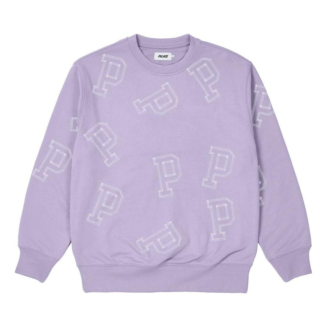 Palace SS22 Multi P Flatlock Crew Lilac Sweater 'Purple' P22CS130