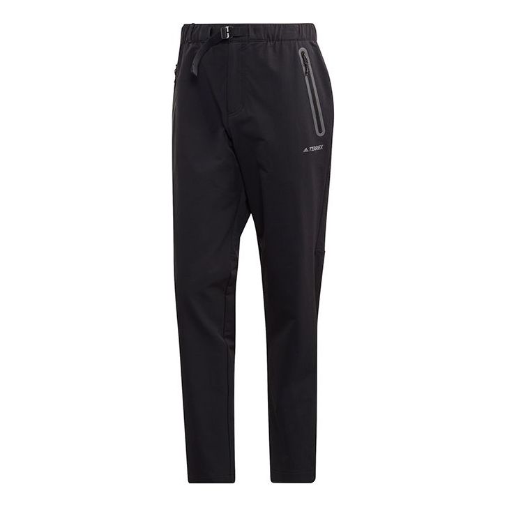 adidas Xplr Lt Ss Pant Solid Color Outdoor Casual Sports Knit Long Pants Black GE9934
