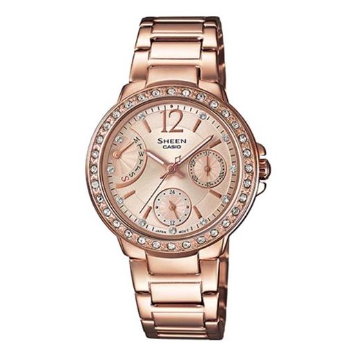 CASIO SHEEN Series Classic Retro Casual Watch Rose Gold Analog SHE-3805PG-9A