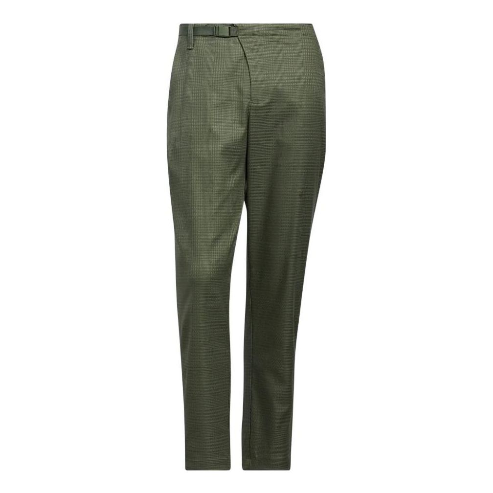 Men's adidas Solid Color Plaid Printing Straight-Leg Casual Pants/Trousers Japanese Version Olive Green HA3611