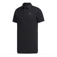 adidas Casual Solid Color Sports Short Sleeve Polo Shirt Black FK1414