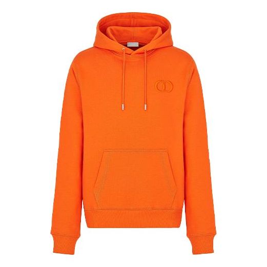 Men's DIOR Logo Embroidered Solid Color Orange 113J698A0531-C242