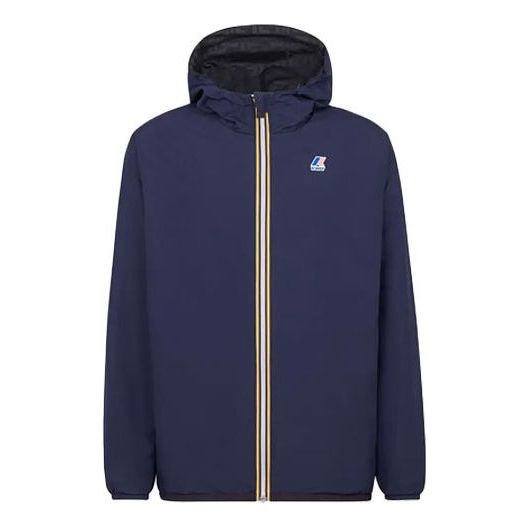 Men's FENDI x K-Way Crossover SS21 Full Print F reversible Hooded Jacket Blue FAA803AERRF0D0C