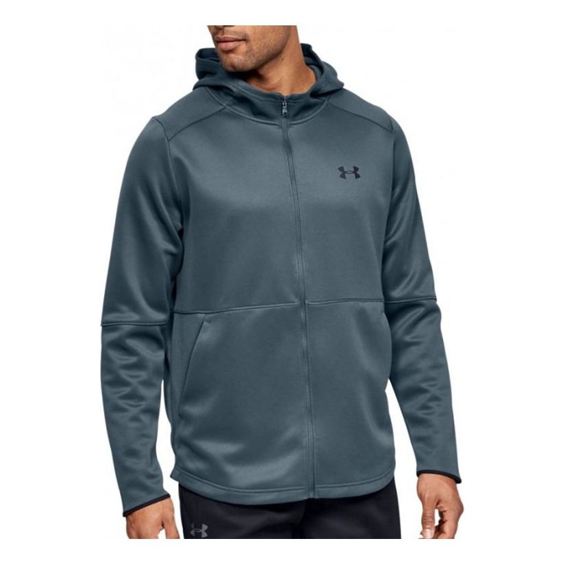 Men's Under Armour WarmUp Training Sports Zipper hooded Tops Gray 1345259-073