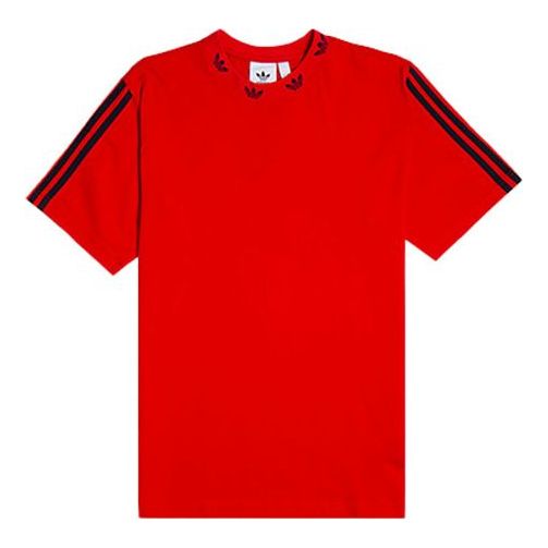 adidas originals Round Neck Pullover Short Sleeve Red EJ9124