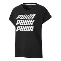 (WMNS) PUMA Casual Printing Short Sleeve Black 844055-52