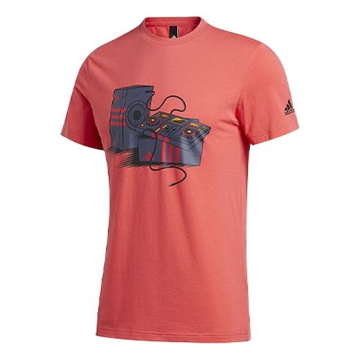 adidas Sports Round Neck Short Sleeve Pink Red FT2824