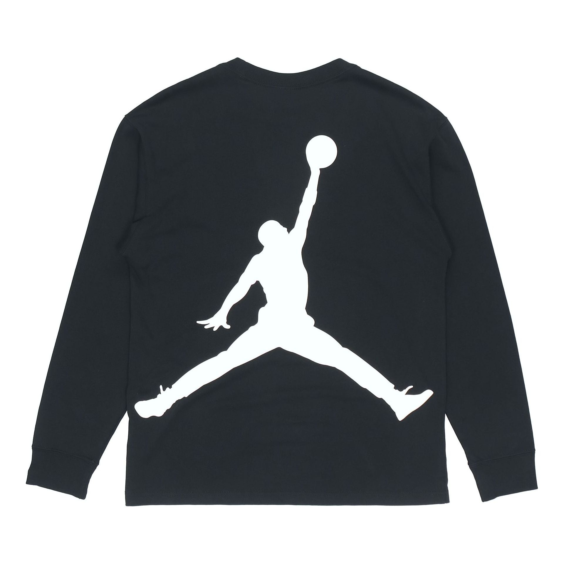 Air Jordan Back Logo Round Neck Pullover Long Sleeves Black DO2319-010