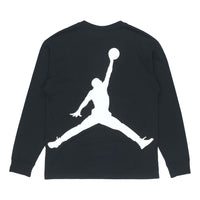 Air Jordan Back Logo Round Neck Pullover Long Sleeves Black DO2319-010