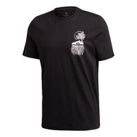 adidas M Ris T Sports Training Printing Logo Round Neck Short Sleeve Black GD5920