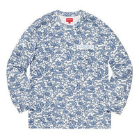 Supreme SS19 Damask L/S Top Long Sleeves Unisex Blue SUP-SS19-10164