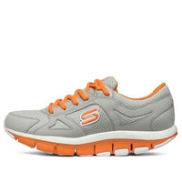 (WMNS) Skechers Liv Running Shoes Gray/Orange/White 12473-LGOR