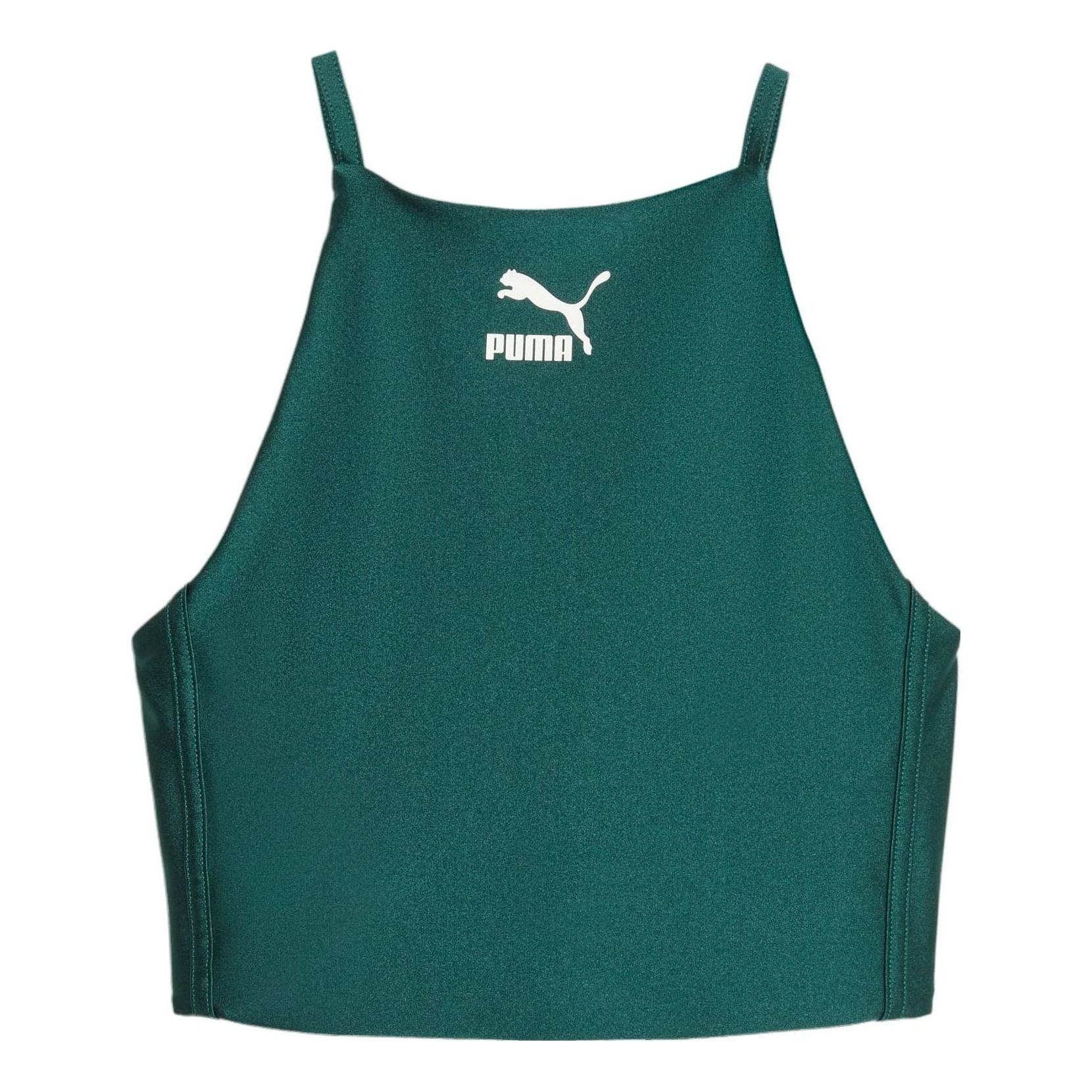 (WMNS) PUMA T7 Crop Top 'Green' 621462-43