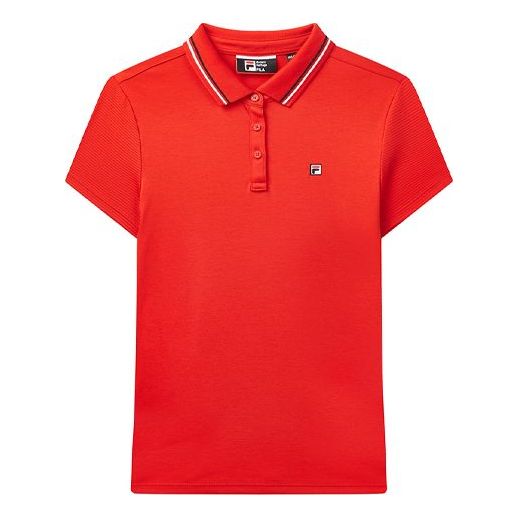 (WMNS) FILA Minimalistic Sports Short Sleeve POLO Red F11W021101F