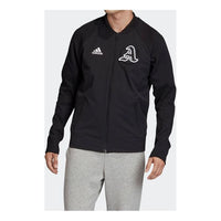 Men's adidas Sports Stylish Stand Collar Jacket Black FQ7616