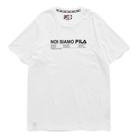 Men's FILA FUSION Alphabet Printing Sports Round Neck Short Sleeve White T61M031104A-WT