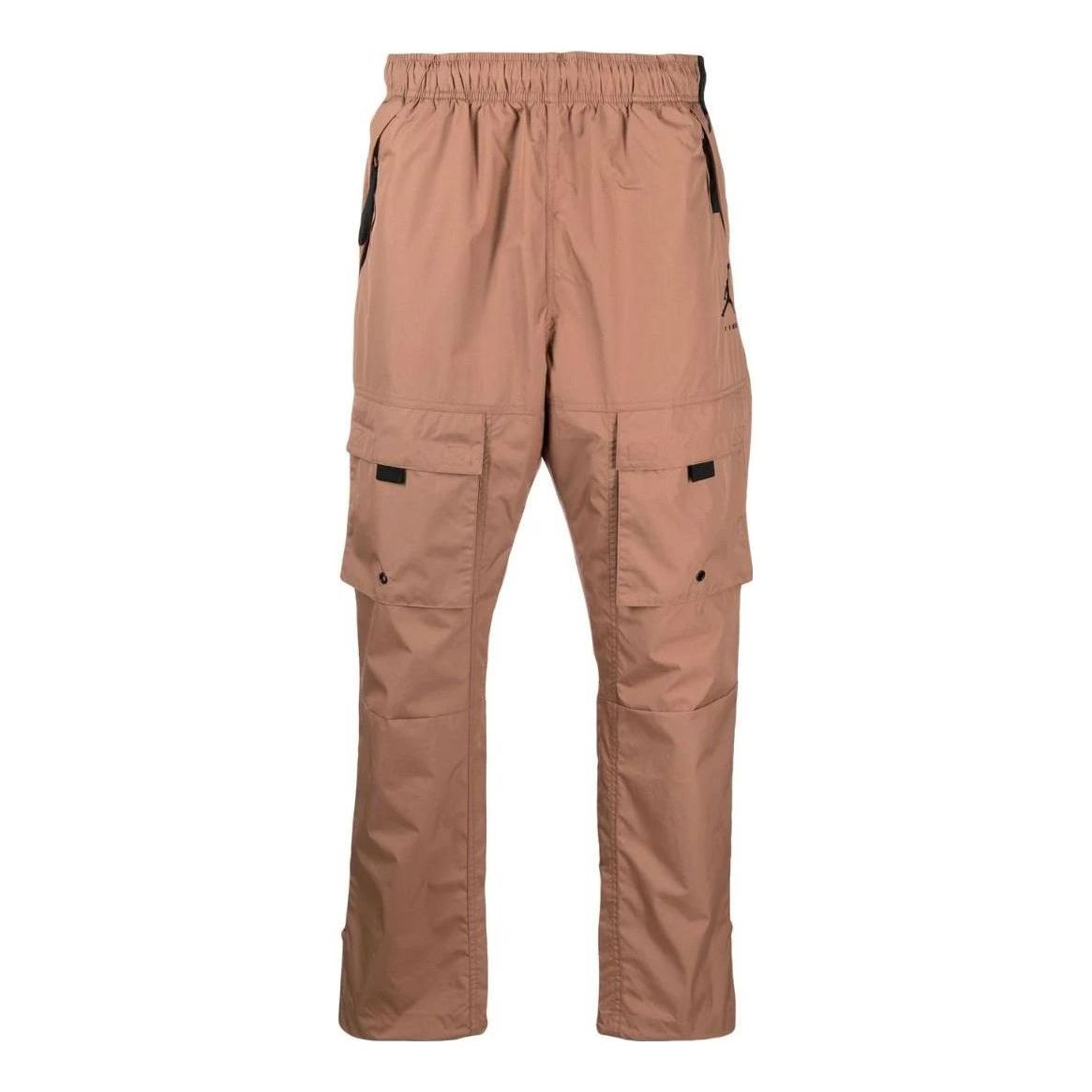 Men's Nike Solid Color Side Pocket Mid Waist Straight Cargo Casual Pants/Trousers Khaki DC9663-256