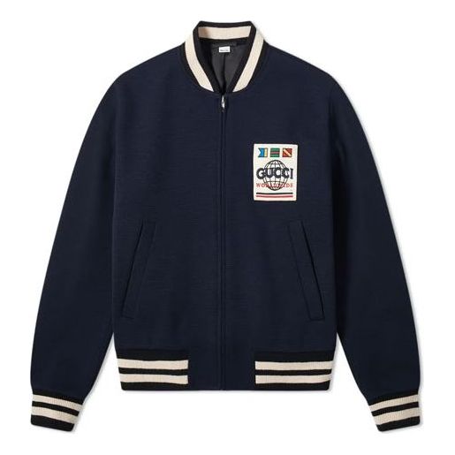 Gucci Knitted Fabric Wool Pilot Jacket For Men Navy 598731-ZADBU-4062
