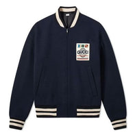 Gucci Knitted Fabric Wool Pilot Jacket For Men Navy 598731-ZADBU-4062
