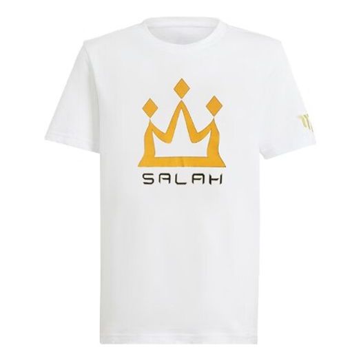 (GS) adidas Salah Graphic Jersey T-Shirt 'White Gold' HY1447