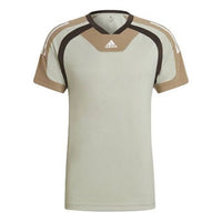Men's adidas Logo Contrasting Colors Sports Short Sleeve Green T-Shirt HP1883