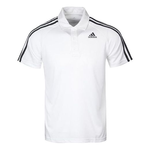 adidas Casual Sports Short Sleeve Polo Shirt White BK2602