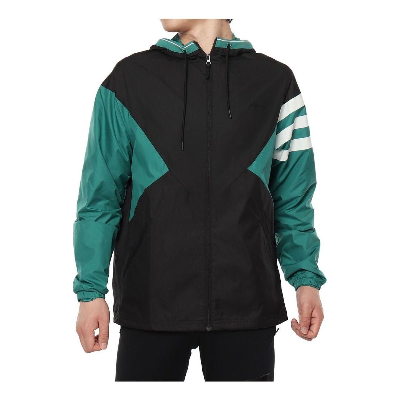adidas Neo M CS XIELD WB Sports Jacket 'Black Green' DW8098