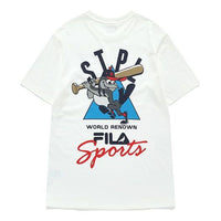 Men's FILA FUSION x staple Crossover Cartoon Printing Sports Round Neck Short Sleeve White T11M134104F-WT