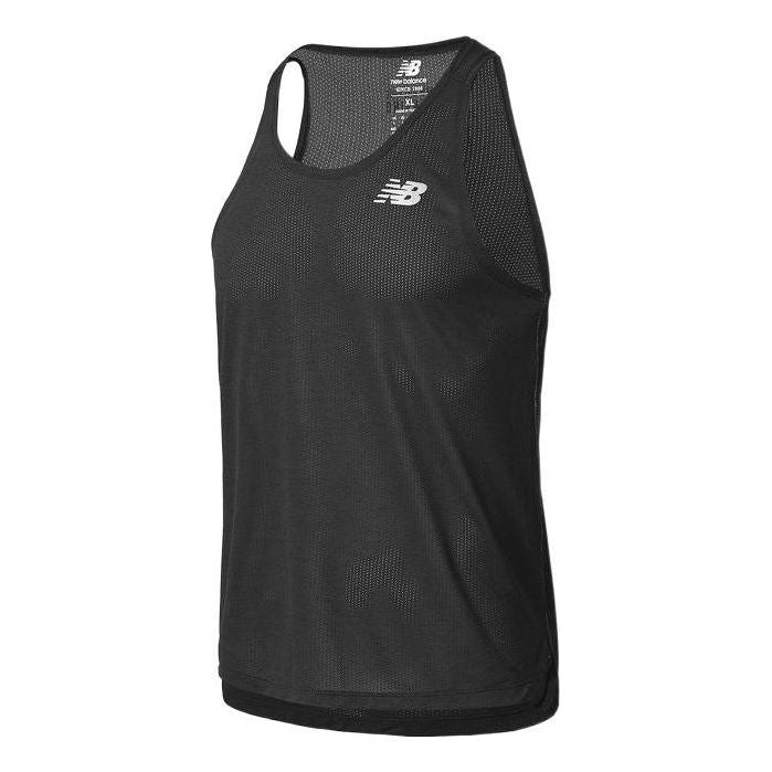New Balance Essentials Logo Running Tank Top Asia Sizing 'Black' AMT21260-BK