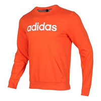 adidas neo logo Printing Casual Sports Round Neck Pullover Orange EJ7057
