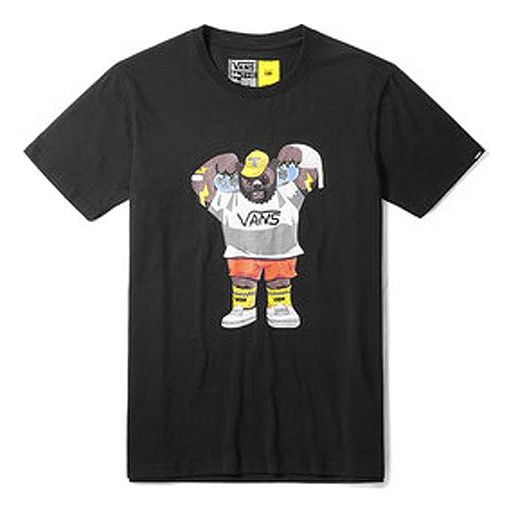 Vans Series Bear logo Short Sleeve Couple Style Black VN0A3ZNPBLK