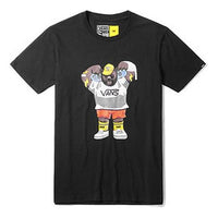 Vans Series Bear logo Short Sleeve Couple Style Black VN0A3ZNPBLK