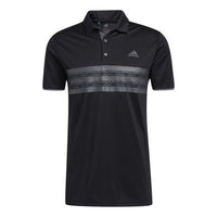 adidas Stripe Printing Short Sleeve polo Black GM0321