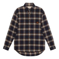 Gucci Check Wool Shirt With Interlocking G 'Navy' 648854-Z8AMJ-4310