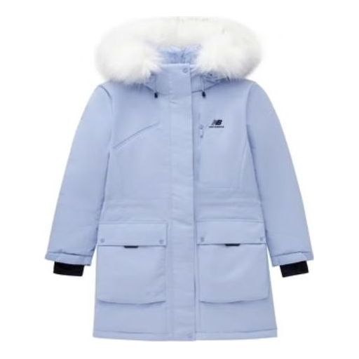 (WMNS) New Balance Logo Hooded Parka Jacket Asia Sizing 'Light Blue White' 5PC44432-LBL