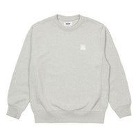 PALACE Square Patch Crew Round Neck Small Logo Solid Color Long Sleeves Unisex Gray P20CW007