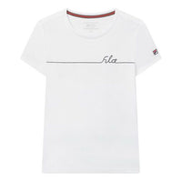 (WMNS) FILA Embroidered Short Sleeve White T-Shirt F11W021108F-WT