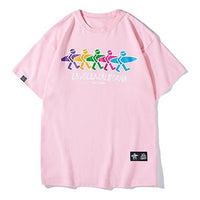 PJs Vigor Rainbow Surf Small Pattern Printing Cotton Short Sleeve Unisex Pink 20SSTS1026-P