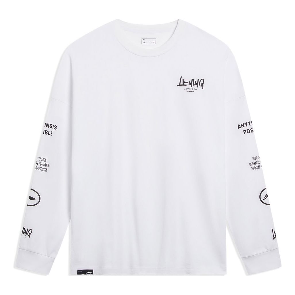 Li-Ning Anything Is Possible Graphic Long Sleeve T-shirt 'White' AHST557-1