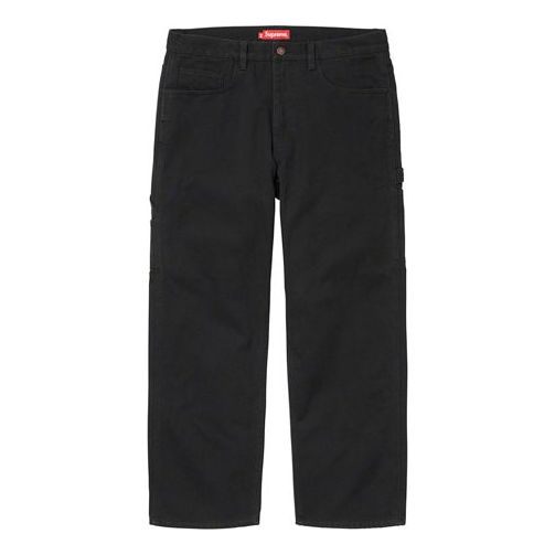 Supreme FW19 Week 7 Painter Pant Solid Color Casual Long Pants Black SUP-FW19-694