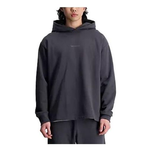 New Balance Athletics Linear Fleece Hooded Top Asia Sizing 'Dark Grey' MT33559-ACK