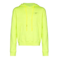Off-White Embroidery Arrow Kangaroo Pocket Hooded Pullover Men Green OMBB034R20D250326291