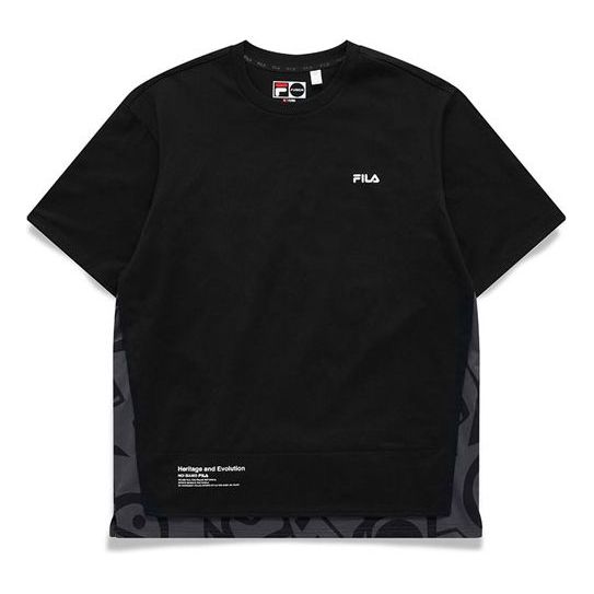FILA MENS Fusion Casual Sports Tat Crew-neck Short Sleeve Black T11M121119F-BK