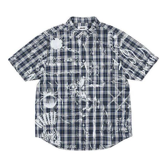 PALACE x Lotties Crossover Hand Painted Plaid Short Sleeve Light Blue Shirt P20SHT001