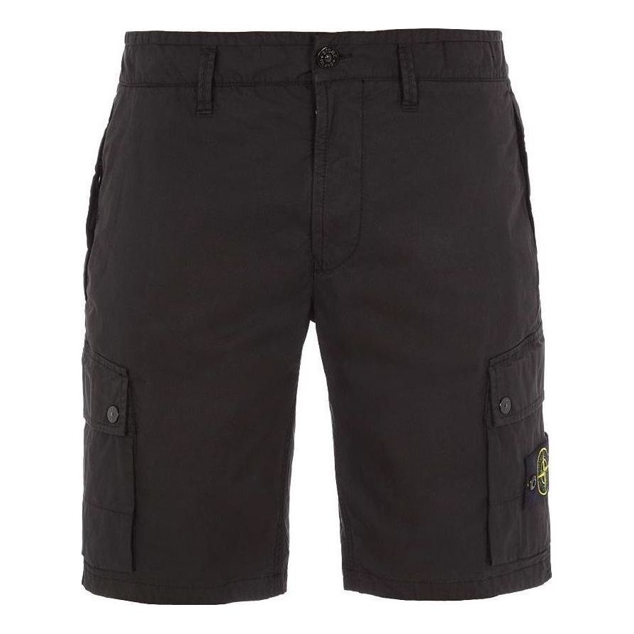 STONE ISLAND Supima Cotton Cargo Shorts 'Black' 1015L1110-A0029