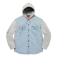 Supreme Fleece Hooded Denim Shirt 'Teal Grey' SUP-FW22-743
