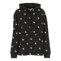 (WMNS) Alexander McQueen Contrasting Colors Printing Logo Hoodie 'Black' 566916-RNJ57-1000