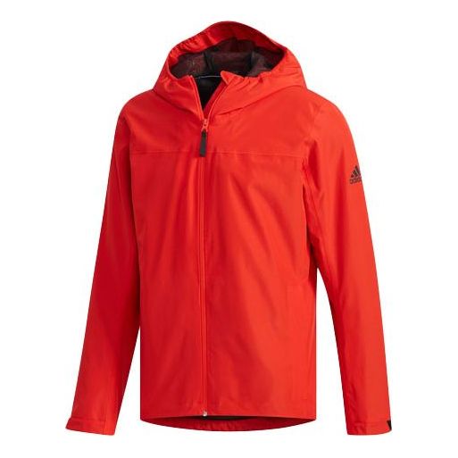 adidas Wandertag Sol J Outdoor waterproof Hooded Jacket Red FI6647