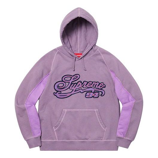 Supreme Paneled Script Hooded Sweatshirt 'Purple' SUP-SS21-704