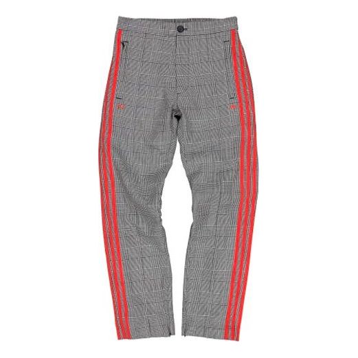 adidas originals x 424 Track Pants Crossover Retro Plaid Casual Long Pants Gray FU4177